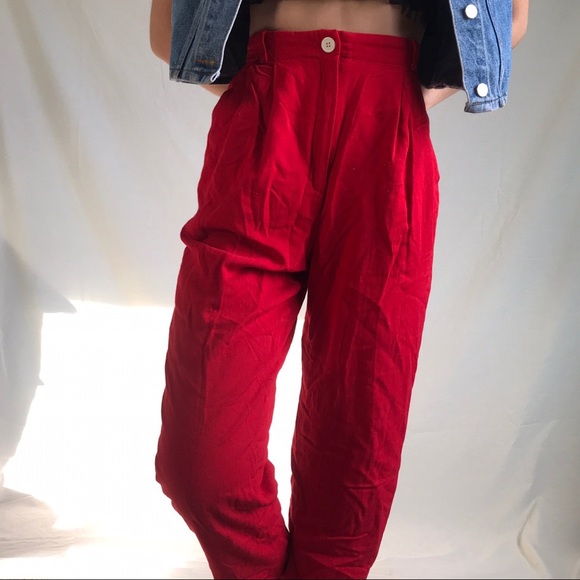 SOLD • vintage cherry red trousers - Picture 3 of 4